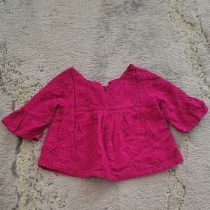 Pink Eyelet Kids Top